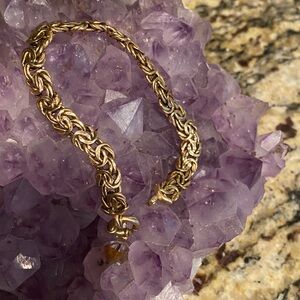 10k Solid Gold Italian Byzantine Bracelet